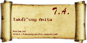 Takácsy Anita névjegykártya